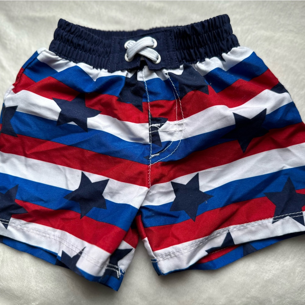 OP swim trunks.